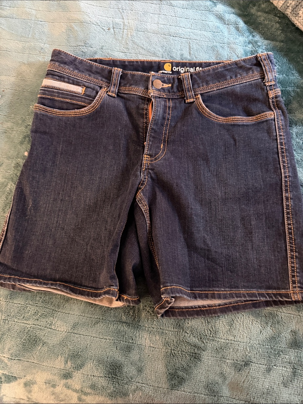 e "Carhartt Sibley Stretch Denim Shorts NWOT Women's 8" t